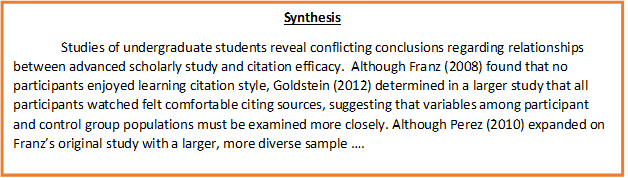 synthesis summary example